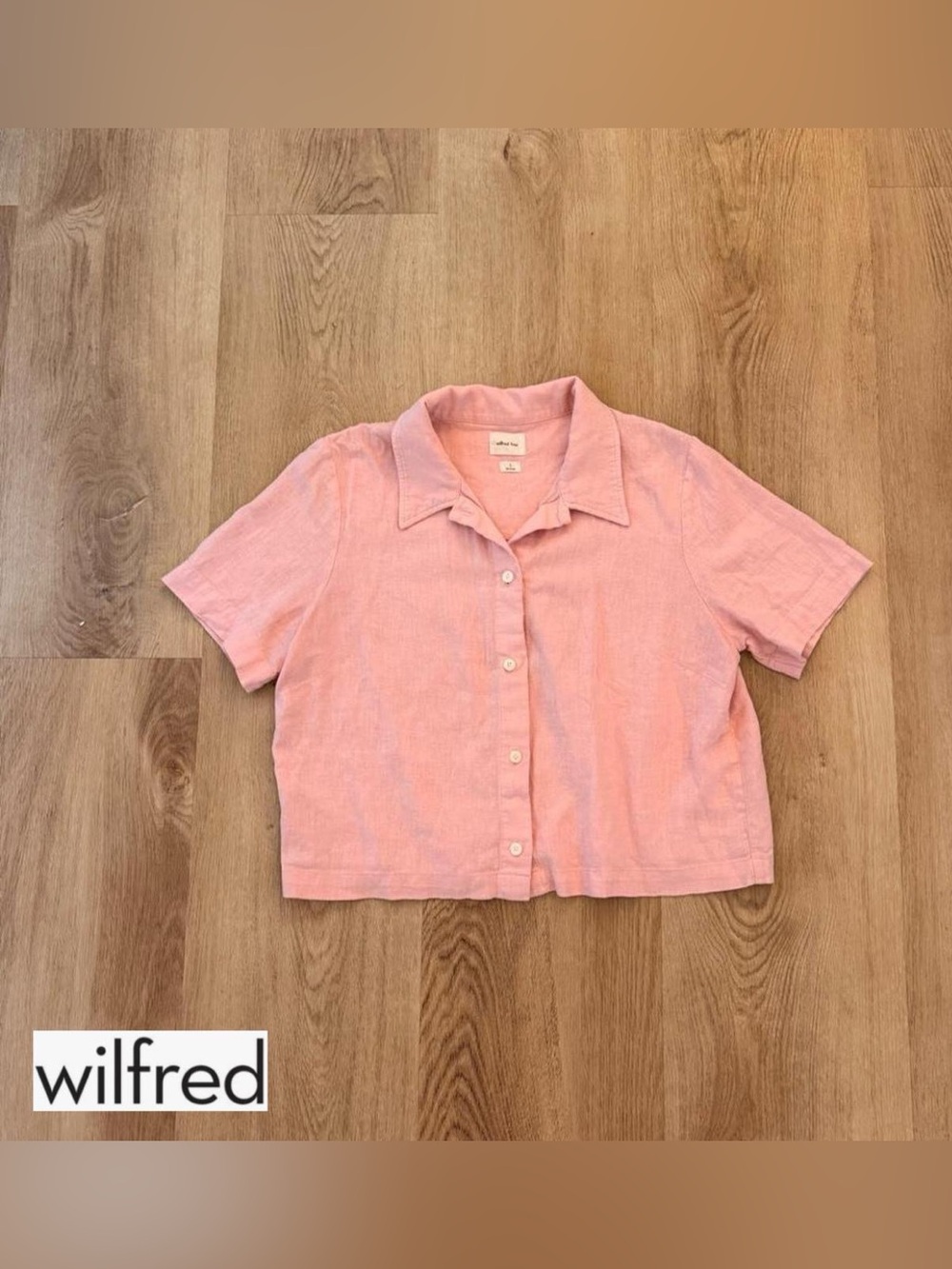 Wilfred Aritzia Pink Short-Sleeve Button-Down shirt